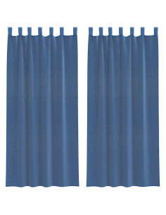 Tende in Voile con Tasche per Aste 2 pz Blu Reale 2