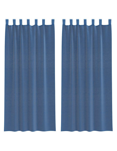 Tende in Voile con Tasche per Aste 2 pz Blu Reale