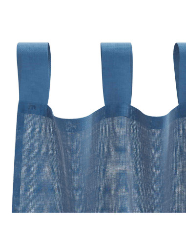 Tende in Voile con Tasche per Aste 2 pz Blu Reale
