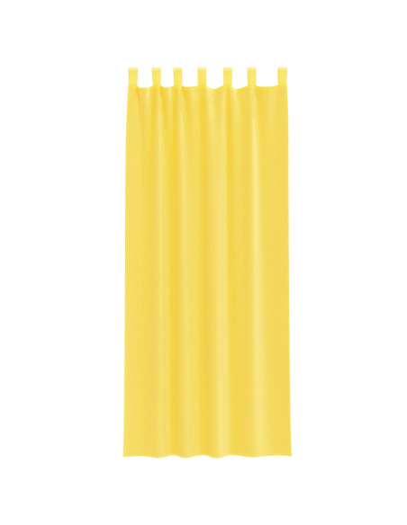 Tende in Voile con Tasche per Aste 2 pz Giallo