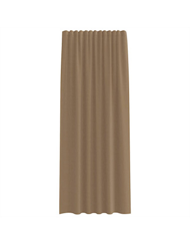 Tende in Voile con Tasche per Aste 2 pz Marrone Chiaro