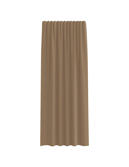 Tende in Voile con Tasche per Aste 2 pz Marrone Chiaro