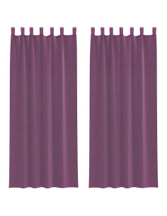 Tende in Voile con Tasche per Aste 2 pz Viola 2