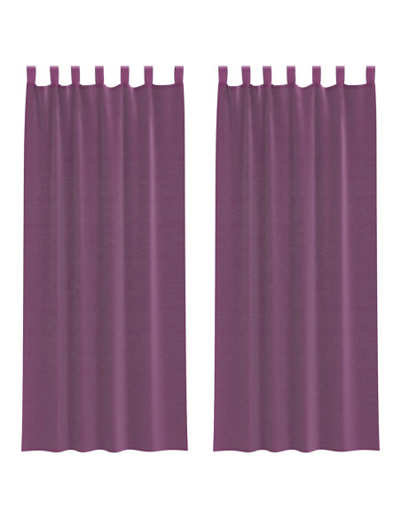 Tende in Voile con Tasche per Aste 2 pz Viola