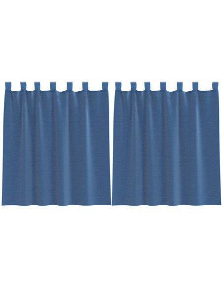 Tende in Voile con Tasche per Aste 2 pz Blu Reale