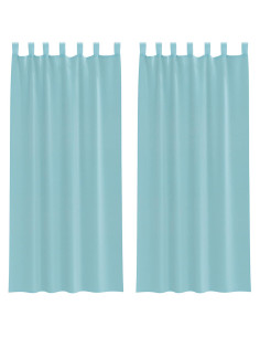 Tende in Voile con Tasche per Aste 2 pz Turchese 2