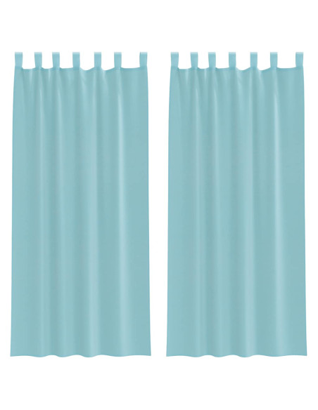 Tende in Voile con Tasche per Aste 2 pz Turchese