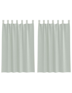 Tende in Voile con Tasche per Aste 2 pz Grigio Chiaro 2