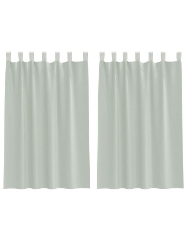 Tende in Voile con Tasche per Aste 2 pz Grigio Chiaro