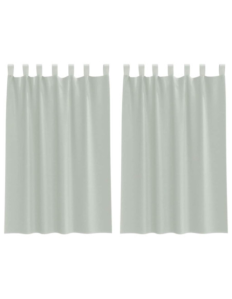 Tende in Voile con Tasche per Aste 2 pz Grigio Chiaro
