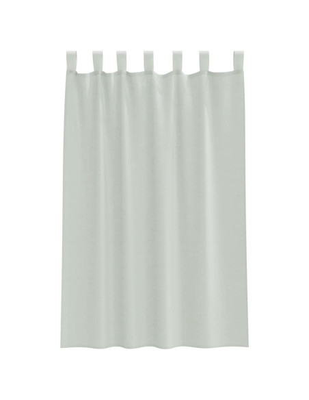 Tende in Voile con Tasche per Aste 2 pz Grigio Chiaro