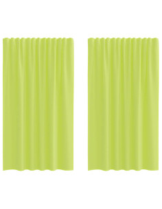 Tende in Voile con Tasche per Aste 2 pz Verde Mela 2