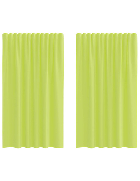 Tende in Voile con Tasche per Aste 2 pz Verde Mela