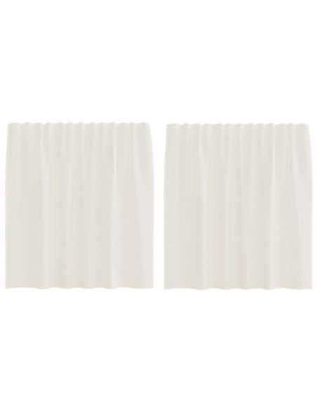 Tende in Voile con Tasche per Aste 2 pz Crema