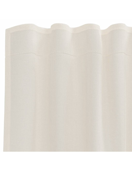 Tende in Voile con Tasche per Aste 2 pz Crema