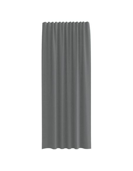 Tende in Voile con Tasche per Aste 2 pz Grigio Scuro