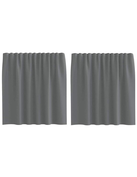 Tende in Voile con Tasche per Aste 2 pz Grigio Scuro