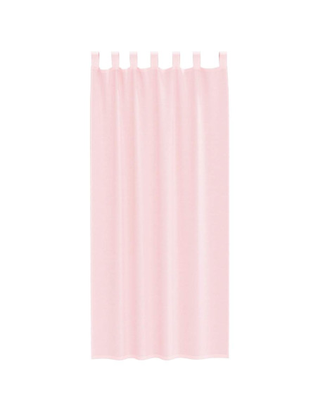 Tende in Voile con Tasche per Aste 2 pz Rosa Chiaro