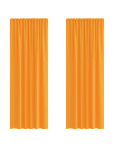 Tende in Voile con Tasche per Aste 2 pz Arancio 2