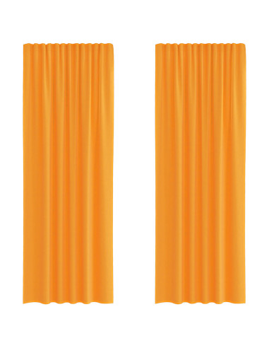 Tende in Voile con Tasche per Aste 2 pz Arancio
