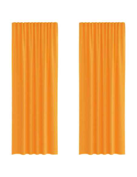 Tende in Voile con Tasche per Aste 2 pz Arancio