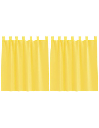Tende in Voile con Passanti 2 pz Giallo 140x140 cm