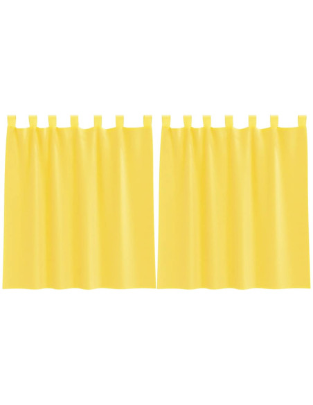 Tende in Voile con Passanti 2 pz Giallo 140x140 cm