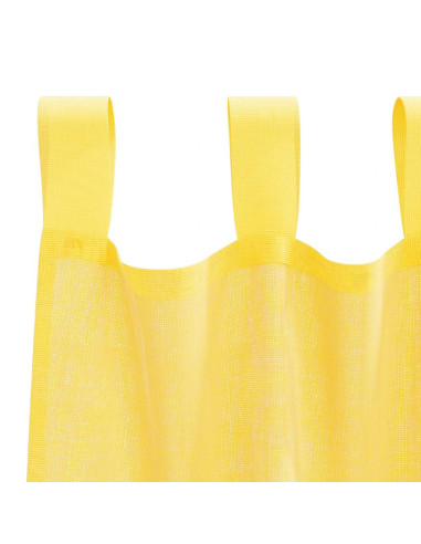 Tende in Voile con Passanti 2 pz Giallo 140x140 cm
