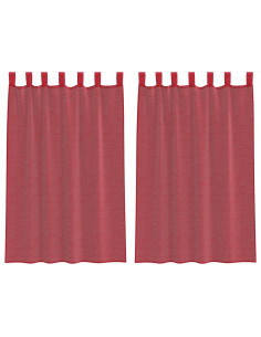 Tende in Voile con Passanti 2 pz Rosso Vino 140x175 cm 2