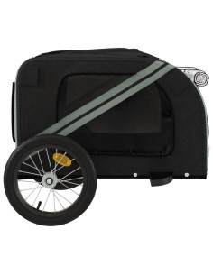 Rimorchio da Bici per Animali Nero e Grigio Oxford e Ferro 2