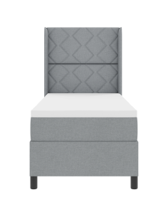 Letto a molle con materasso Grigio chiaro 80 x 200 cm Tessuto 2