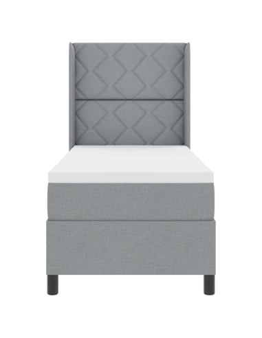 Letto a molle con materasso Grigio chiaro 80 x 200 cm Tessuto