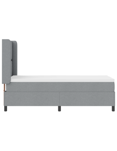 Letto a molle con materasso Grigio chiaro 80 x 200 cm Tessuto