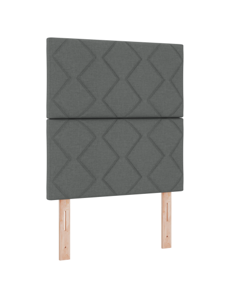 Letto Box Spring con Materasso Grigio Scuro 90x190 cm in Tessuto