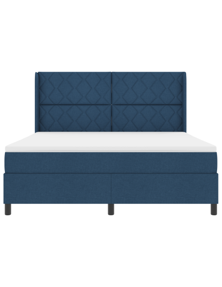Letto a Molle con Materasso Blu 180x200 cm