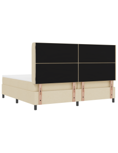 Letto a molle con materasso Crema 200 x 200 cm Tessuto