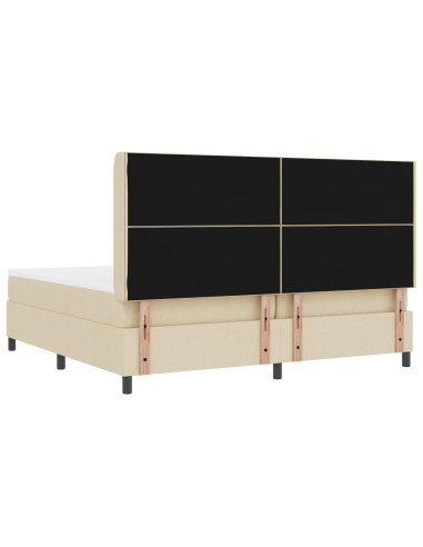 Letto a molle con materasso Crema 200 x 200 cm Tessuto