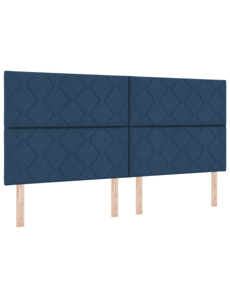 Letto a molle con materasso Blu 200 x 200 cm Tessuto