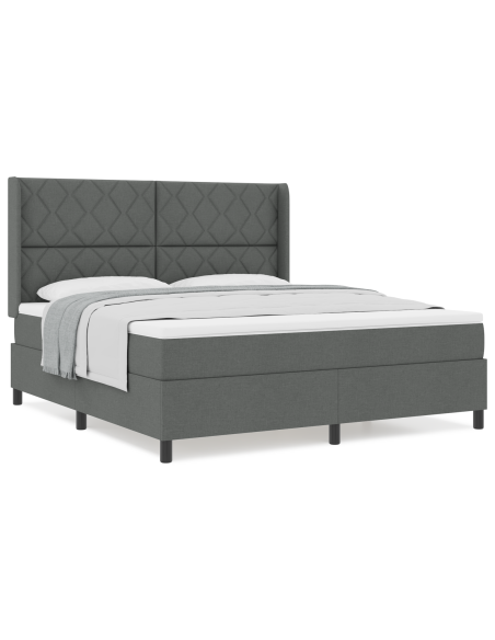 Letto a Sbarco con Materasso Grigio Scuro 180x200 cm Tessuto