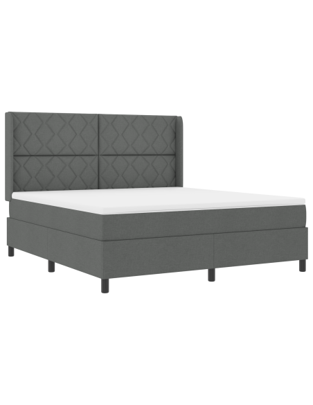 Letto a Sbarco con Materasso Grigio Scuro 180x200 cm Tessuto