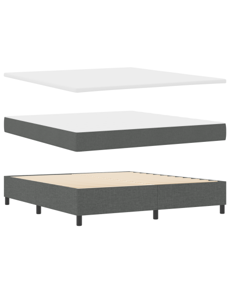 Letto a Sbarco con Materasso Grigio Scuro 180x200 cm Tessuto