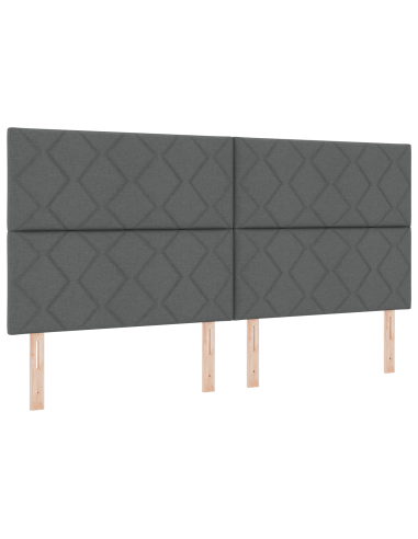 Letto a molle con materasso Grigio scuro 200 x 200 cm Tessuto