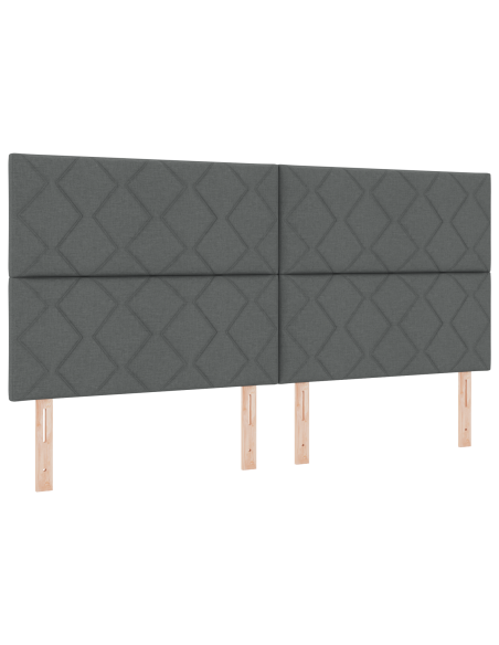 Letto a molle con materasso Grigio scuro 200 x 200 cm Tessuto