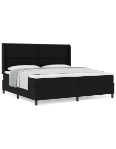 Letto a molle con materasso Nero 200 x 200 cm Tessuto 2