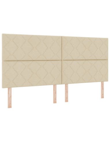 Letto a molle con materasso Crema 200 x 200 cm Tessuto