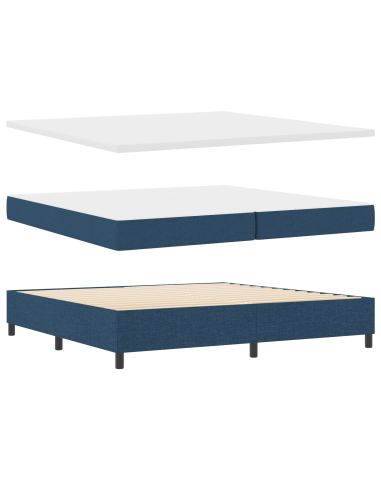Letto a molle con materasso Blu 200 x 200 cm Tessuto