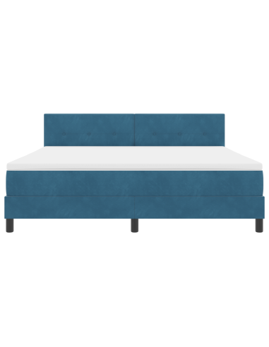Letto a Sorgente LED con led Blu Scuro 180 x 200 cm Velluto