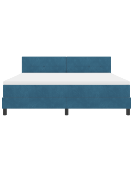Letto a Box con Materasso e LED Blu Scuro 180x200 cm Velluto