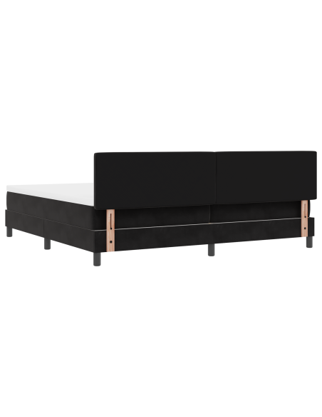 Letto con Box Spring e Materasso & LED Nero 200x200 cm Velluto