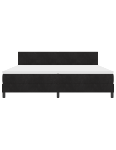 Letto a Sorgente LED con materasso Nero 200 x 200 cm Velluto